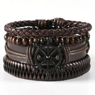 WW | Geflochtene Leder Wickelarmband Für Herren