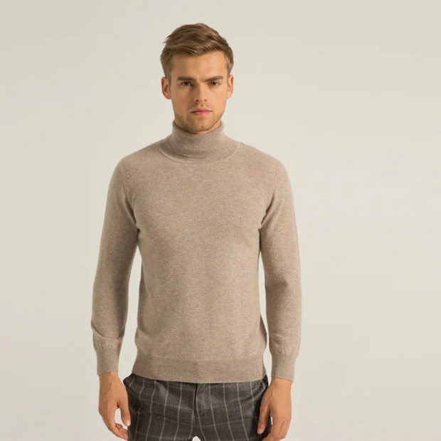 WW | Herren Wollpullover Mit Rollkragen Und Schlankem Design