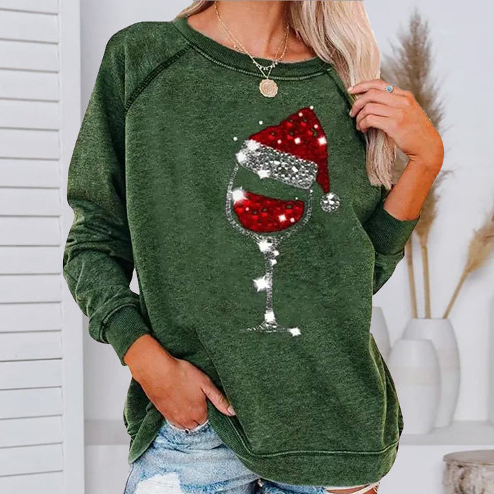 W&W Mode | Festliche Cheers Weinglas Sweatshirt