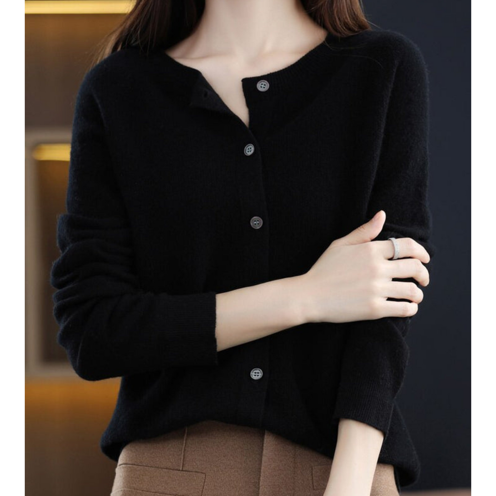 Wolff Damen Rundhals Cardigan Pullover