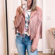 Wildlederjacke für Frauen mit Quastenbesatz