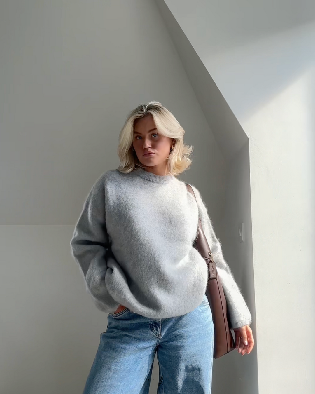 WW | Mohair Mischpullover mit Rundhalsausschnitt