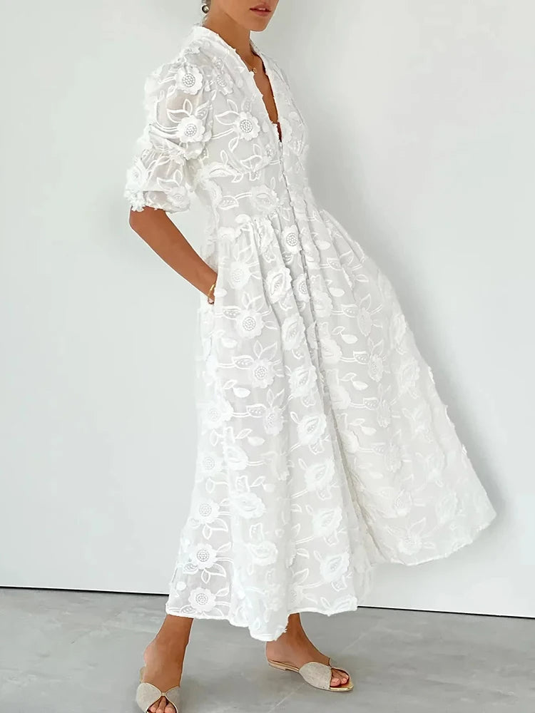 WW | Midikleid Mit Stickerei – Elegante Damenmode Für Jeden Anlass