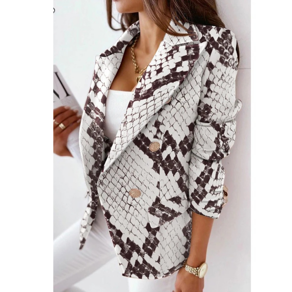 WW | Überschlagkragen Damen Blazer, Lässiger Einfacher Langarmmantel