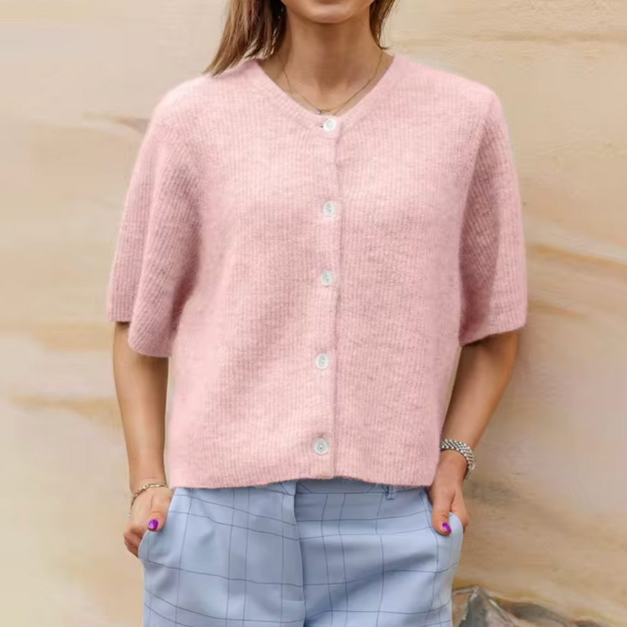 WW | Kurzes Strick Strickjacke Mit Knöpfen Für Damen