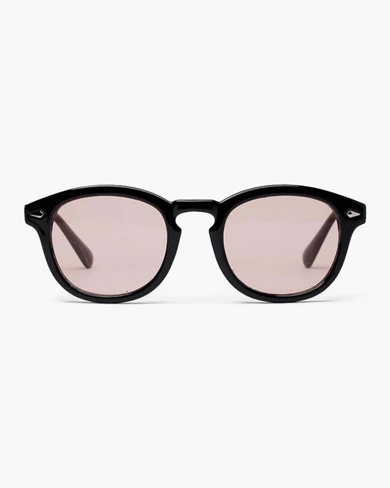 W&W Mode | Schwarzer Rahmen Runde Sonnenbrille Für Männer