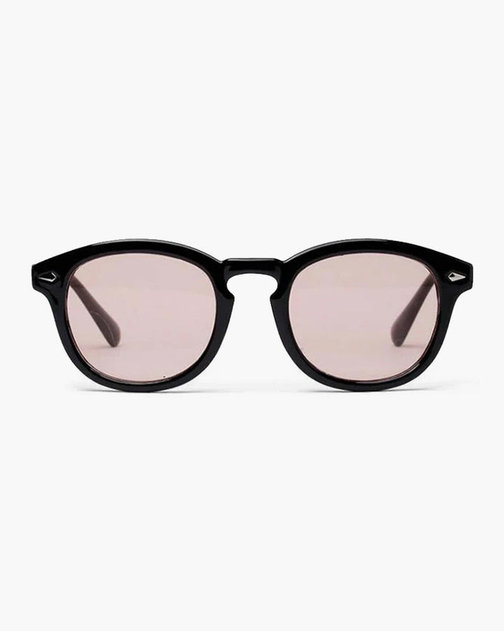 W&W Mode | Schwarzer Rahmen Runde Sonnenbrille Für Männer