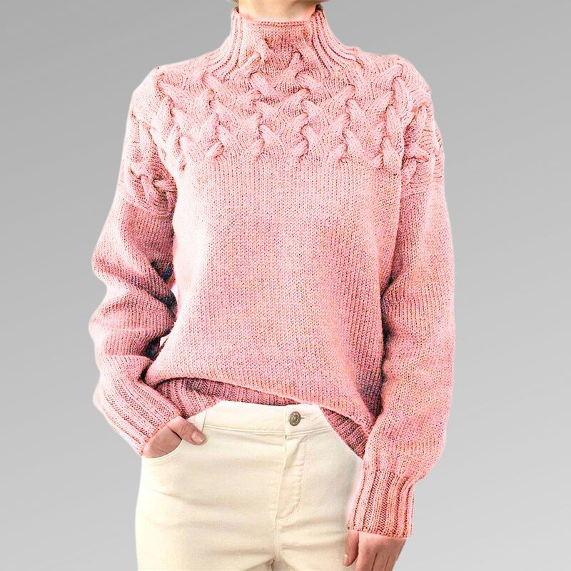 Eleganter Pullover aus Zopfstrick