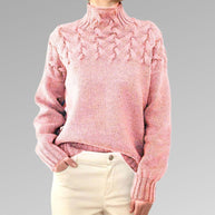 Eleganter Pullover aus Zopfstrick