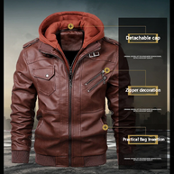 WW | Lederjacke Herren Mit Reißverschluss, Klassische Jacke Aus Echtleder