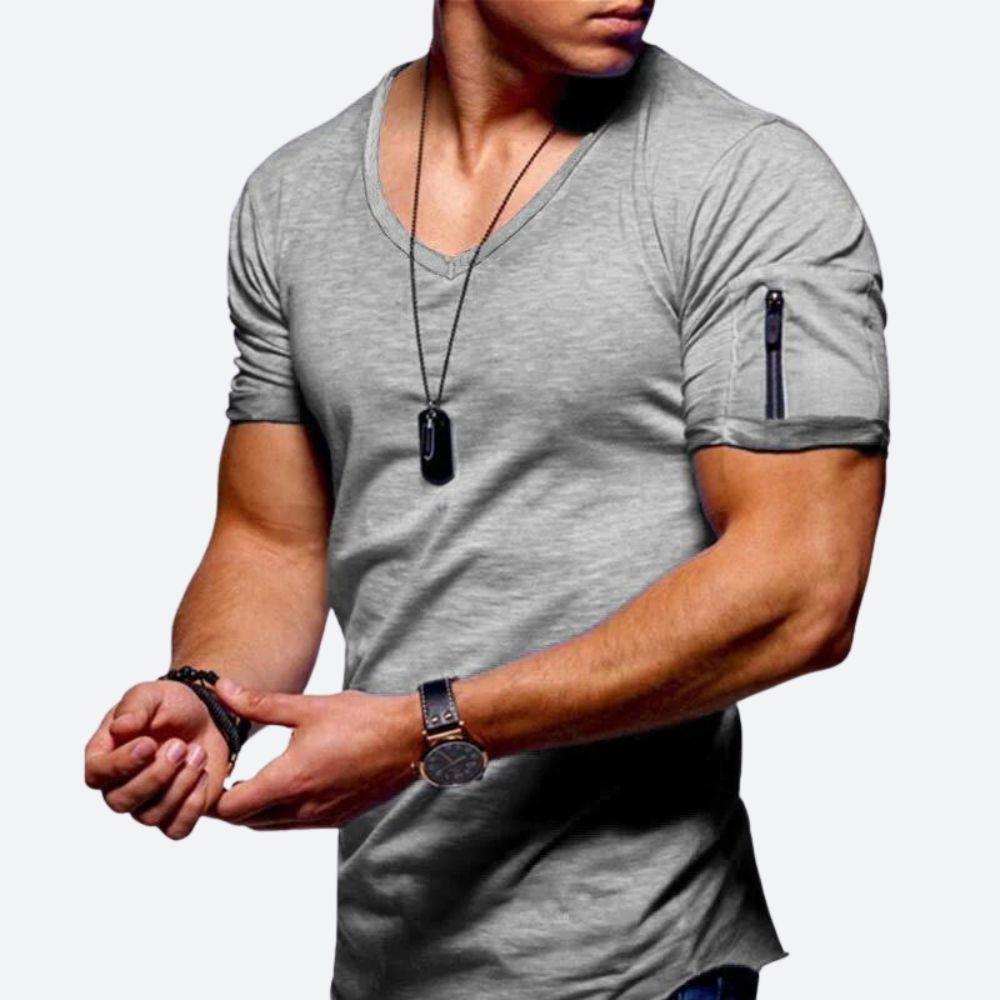 WW | Herren Muskel T-Shirt Mit V-Ausschnitt