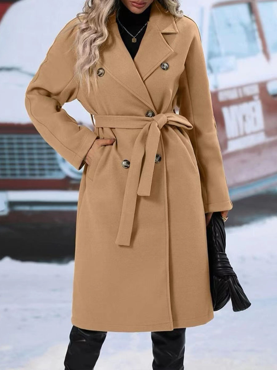 WW | Klassischer Damen Trenchcoat Mit Doppelknopfverschluss