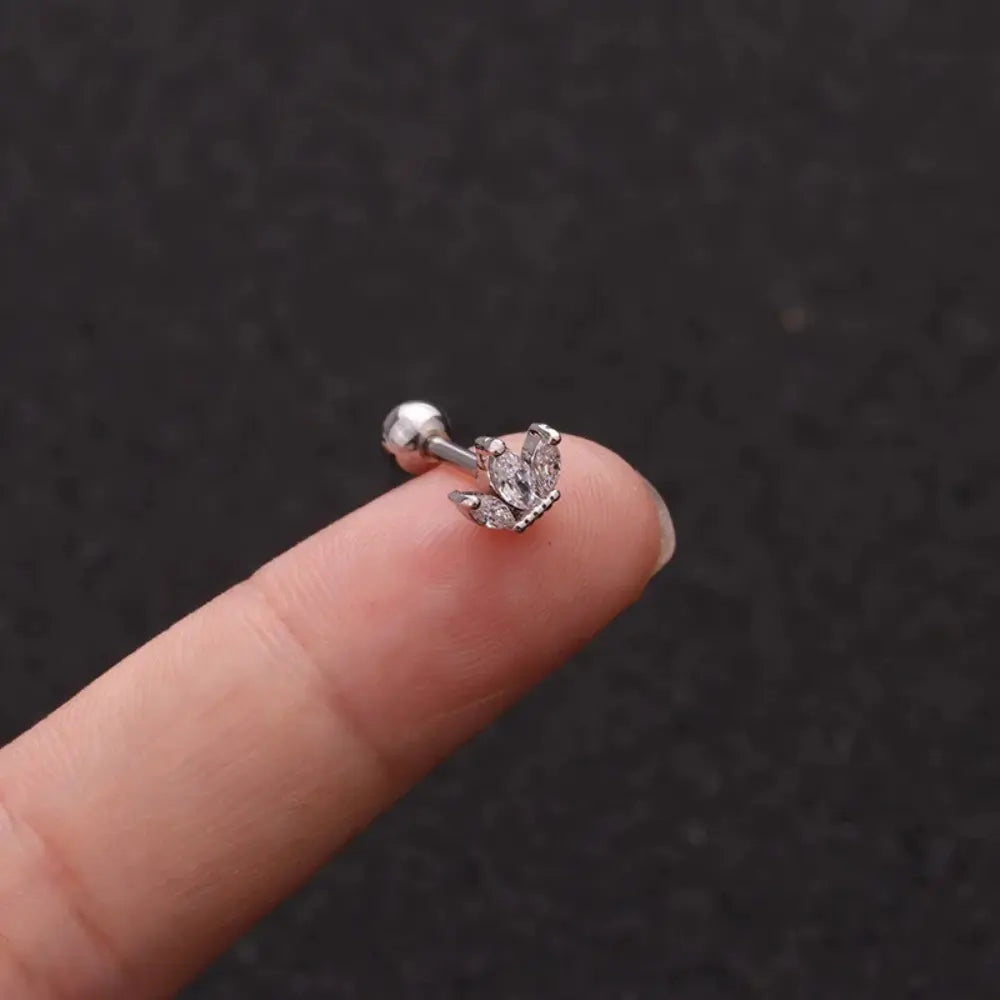 WW | Blum Kreuz Tragus Piercing Ohrringe