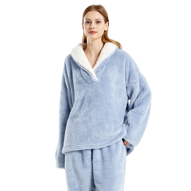 WOLFF | Elegantes Plüsch Weihnachten Pyjama-Set