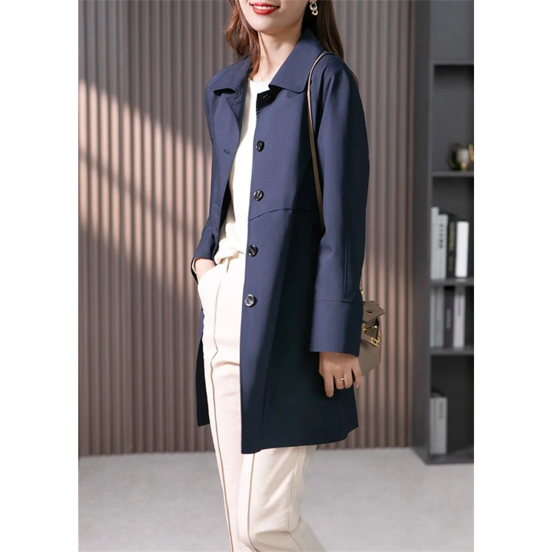 W&W Mode | Klassischer Trenchcoat Damen, Einfach Gebunden, Taillierter Damenmantel