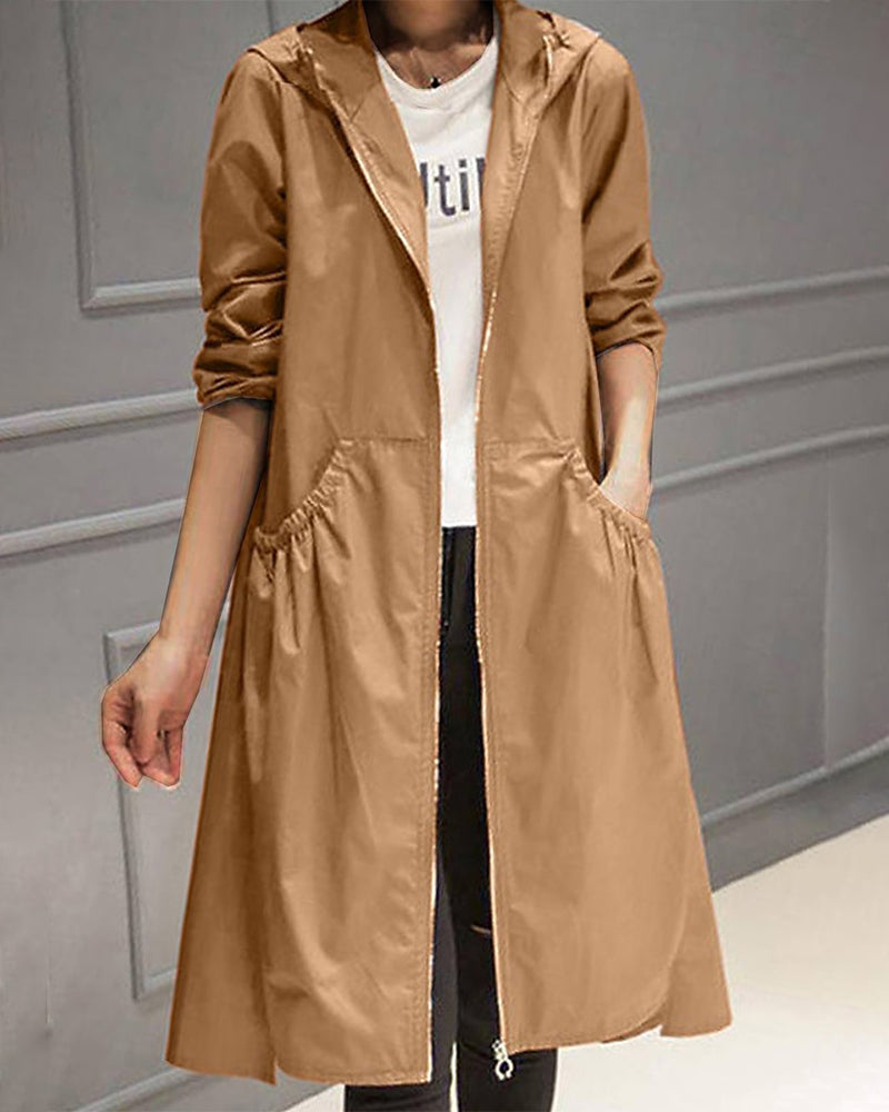 WW | Wasserdichter Langer Trenchcoat Mit