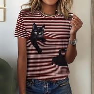WW | Elegantes Katzenmotiv-Shirt für Frauen