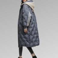 WW | Leichte Gesteppt Langer Winterjacke damen