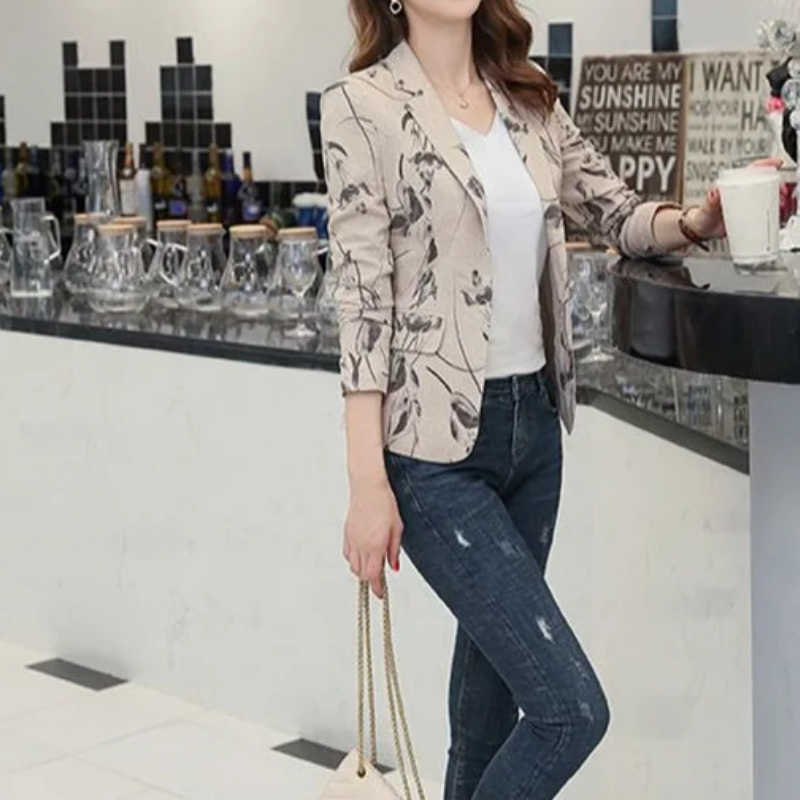 WW | Damen Blazer mit Blumenmuster Perfekt für Frühling und Sommer