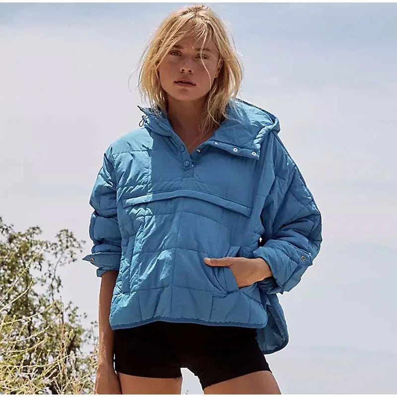 Damen Jacke, dünn wattiert und warm, mit Pullover-Schnitt