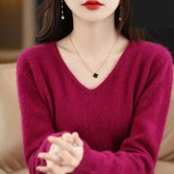 WW | Cashmere Pullover Damen V-ausschnitt Leichter und Weicher Strickpullover