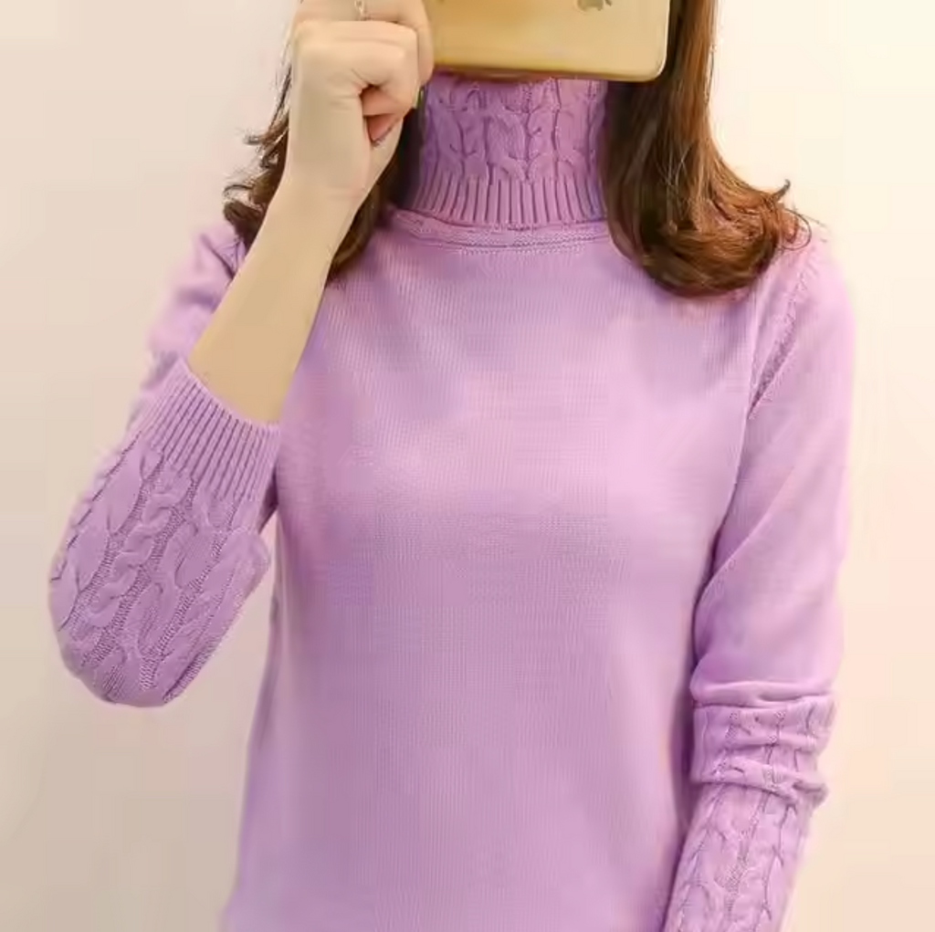 WW | Klassischer Rollkragenpullover Aus Wolle Für Damen