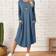 W&W - Langärmeliges lockeres Kleid