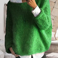 Buntfarbener Off-Shoulder-Pullover
