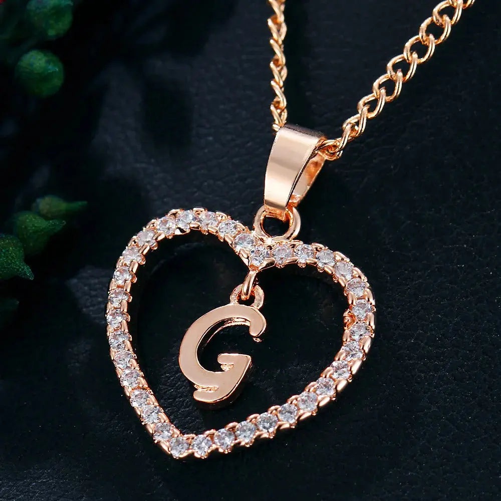 WW | Buchstaben Zirkon Liebe Kette Schmuck Anhänger