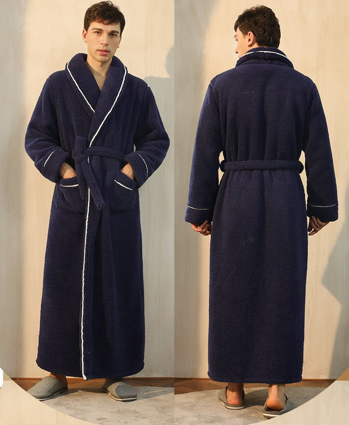 W&W Mode | Stylischer Dickes Überknie Plüsch-Bademantel
