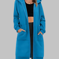 WW | Lässige Zip-Up Übergroße Lange Jacke