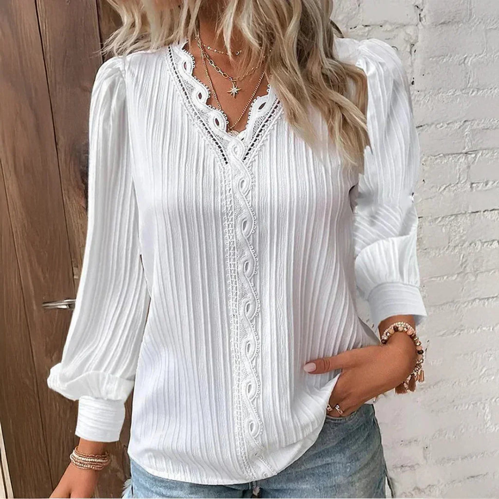WW | Chiffonbluse mit Spitze Detail