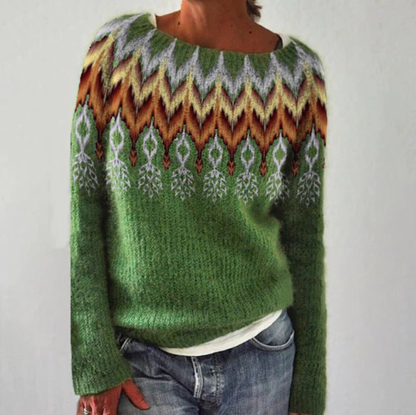 Damen-Retro-Strickpullover