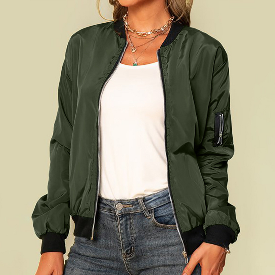 W&W Mode | Klassisches Lässiges Bomberjacke Damen