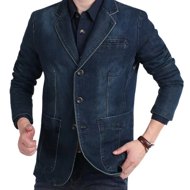 WW | Herren Denim Baumwolle Blazerjacke