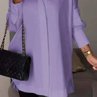 WW | Oversized Shirt Bluse mit gerollten Ärmeln