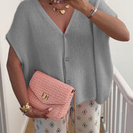 WW | V-Ausschnitt Kurzarm Cardigan