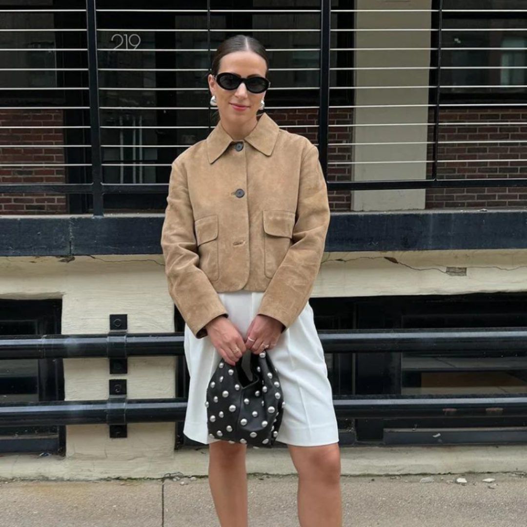 W&W Mode | Beige Lederjacke