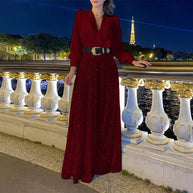 WW | Eleganter Schnitt - Weitbeiniger Pailletten-Jumpsuit