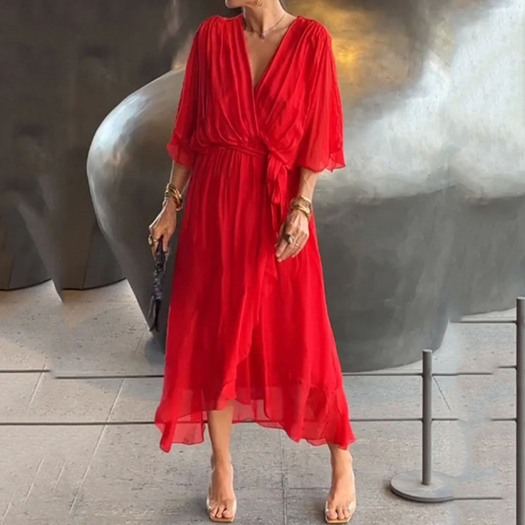 WW | Fließendes Longline Midi-Kleid