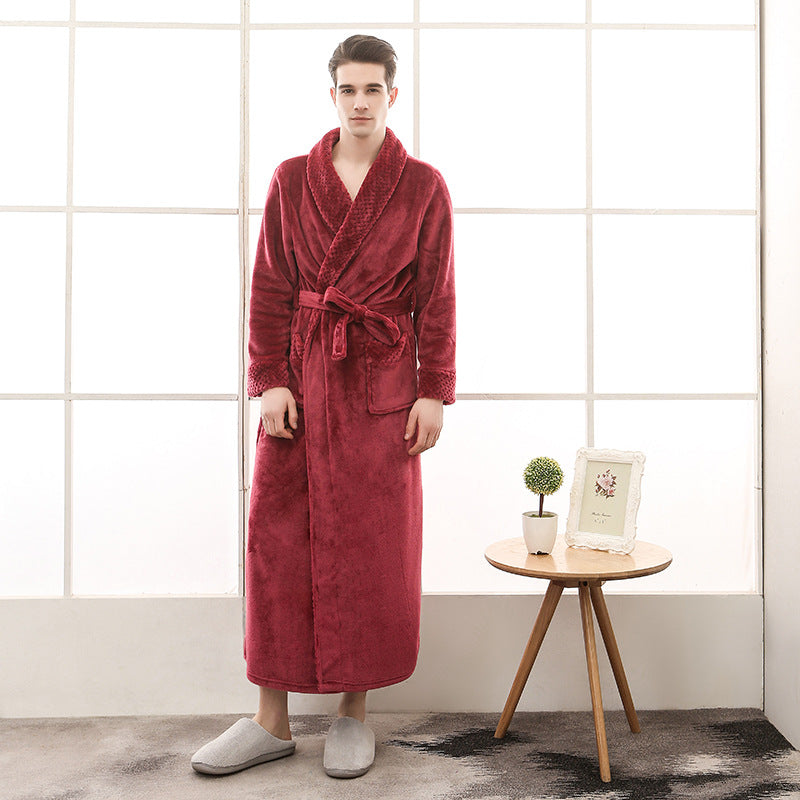 W&W Mode | Eleganter Coral Fleece Flanell-Bademantel für Paare