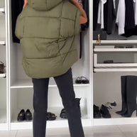 WW | Jacken mit Kapuze Einfarbig Reißverschluss und Kurzen Ärmeln