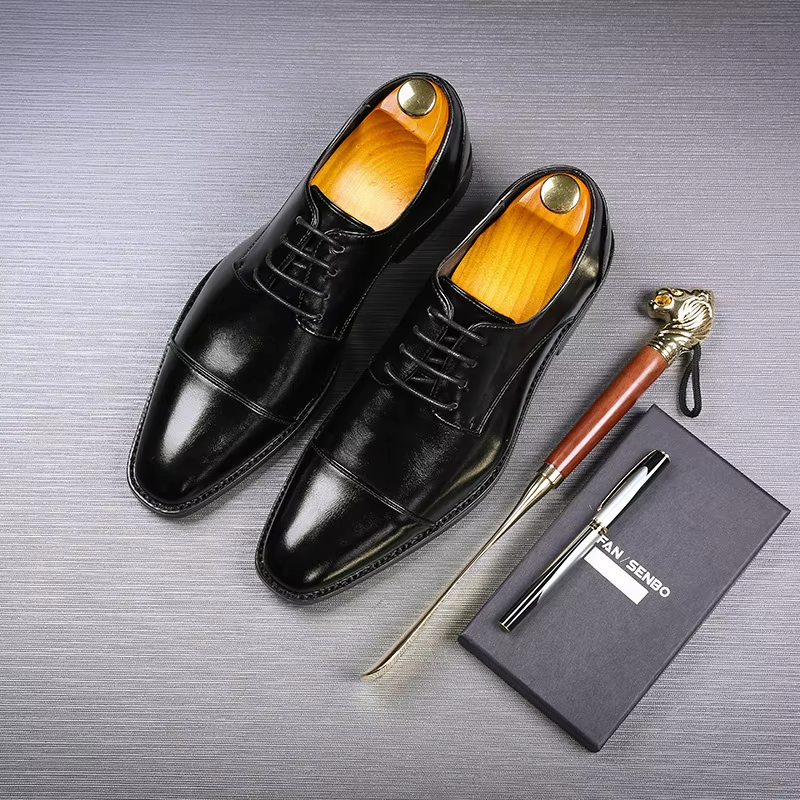 W&W Mode | Luxuriöse Leder Herrenschuhe Mit Schnürung Und Polierter Oberfläche