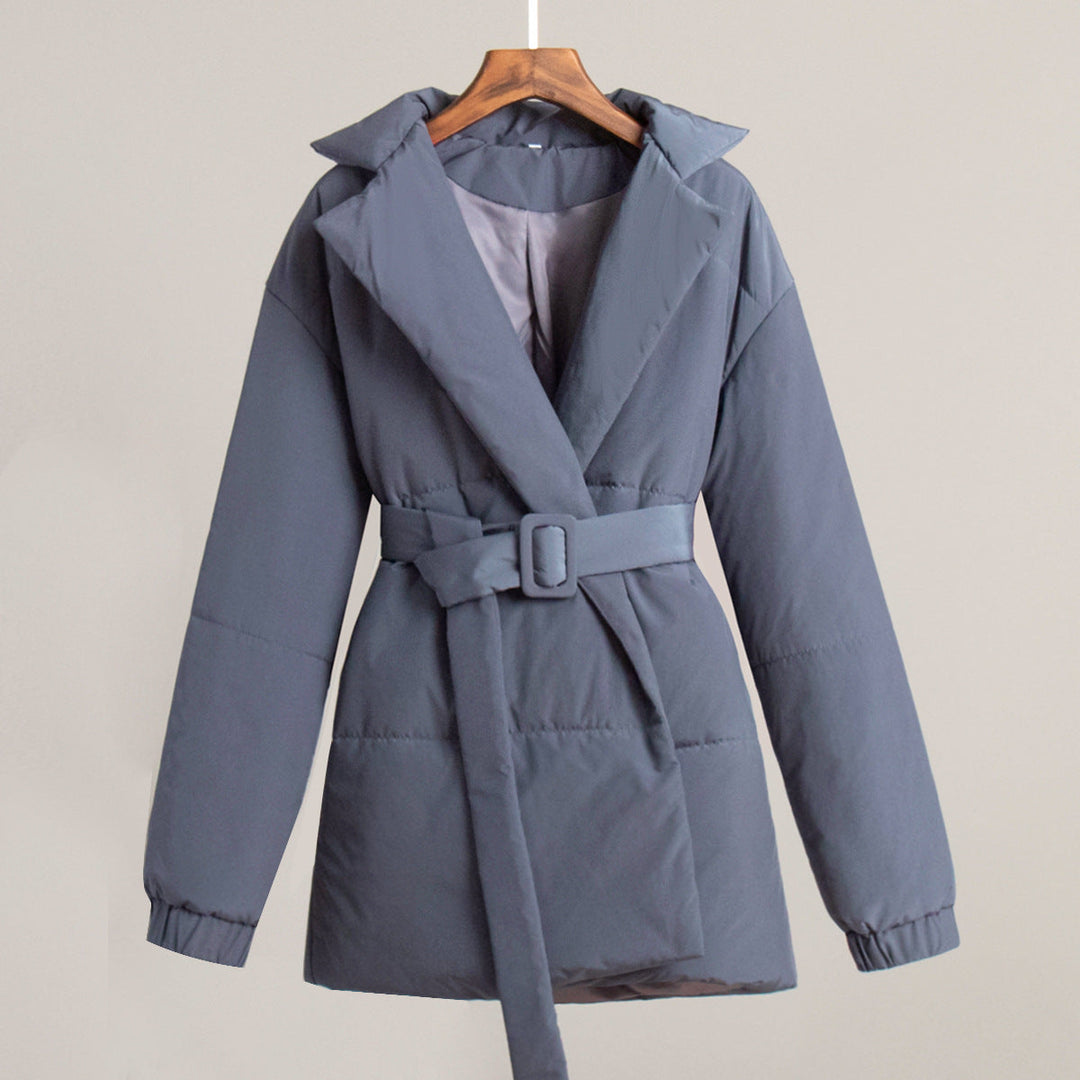 W&W Mode | Stylischer Winter Baumwollmantel mit Gürtel