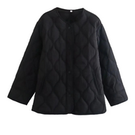 WW | Gepolsterte Jacke Damen, Leichtes Übergröße Modell Mit Taschen, Knopfverschluss