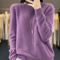 WW | Kaschmir Pullover Damen Runder Ausschnitt Weicher und Eleganter Strickpullover