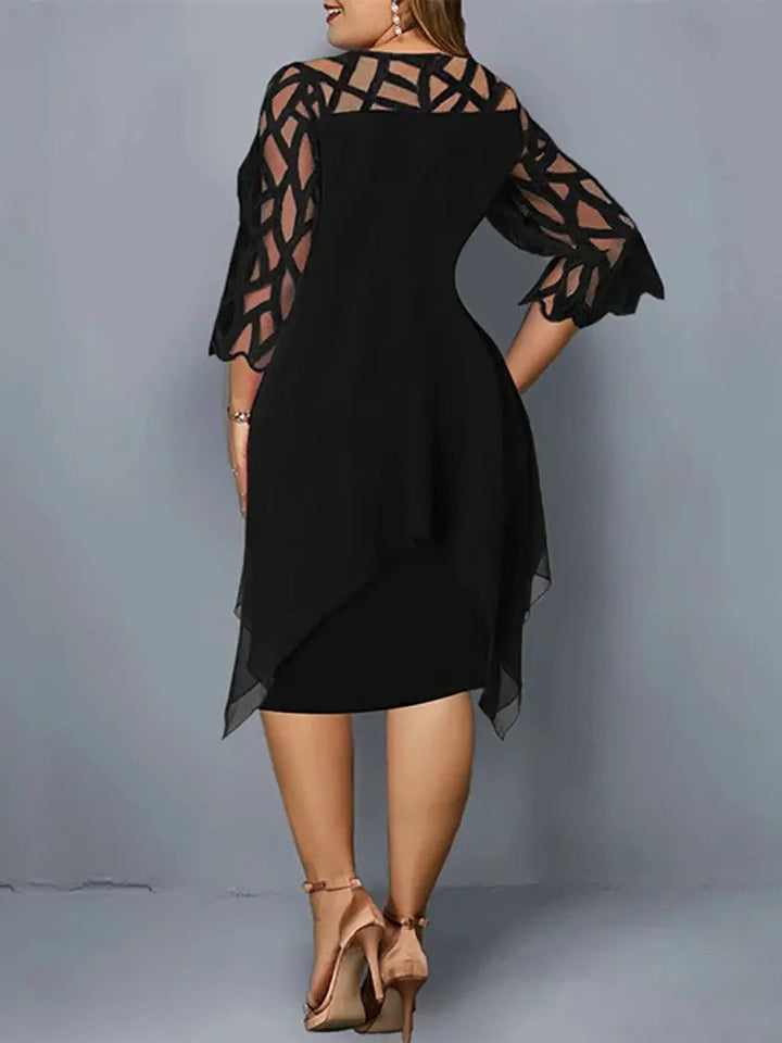 W&W Mode | Elegantes Plus Size Spitzen Midi Kleid
