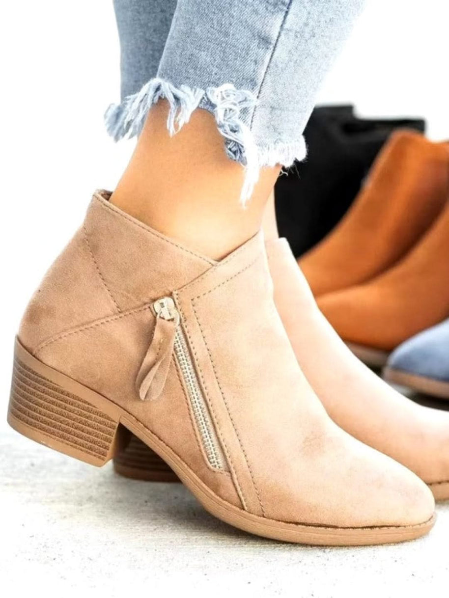 WW | Ankle Zipper Aus Wildleder Stil Chic Und Unübertroffener Komfort