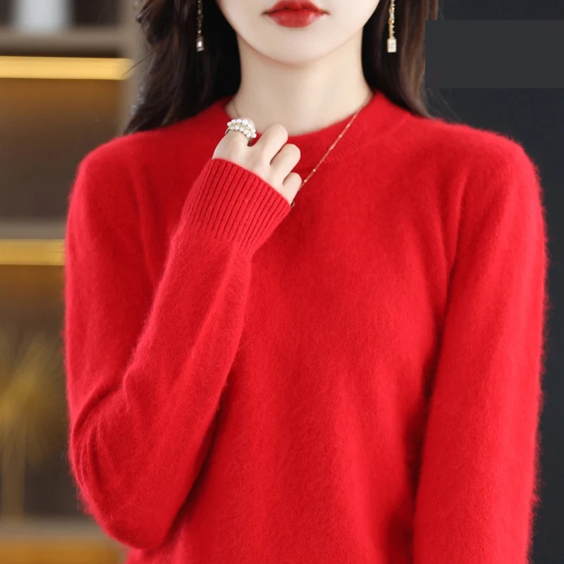 W&W Mode | Kaschmir Pullover Damen Luxuriöser Rundhalsausschnitt, Weich & Modisch