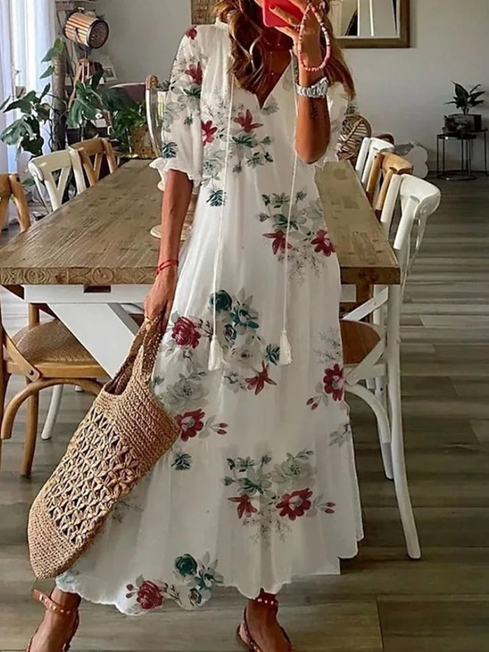 W&W Mode | Sommer Midi Kleid Mit Licht Design